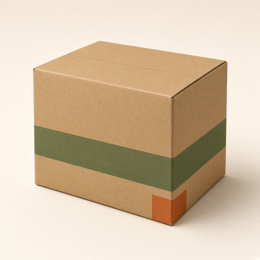 Thùng carton kraft in băng màu olive